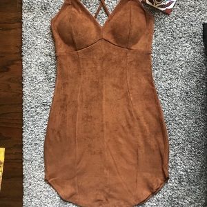 Windsor - Suede Criss Cross Back Mini Dress